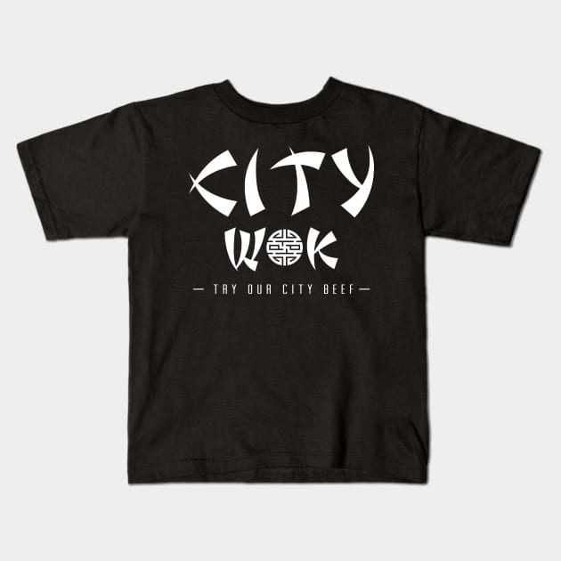 City Wok (White) Kids T-Shirt by Punksthetic